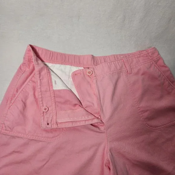 TALBOTS TALBOTS Gorpcore PINK Semi Elastic Waist Roll Leg Bermuda Short Size 16. - Picture 9 of 16